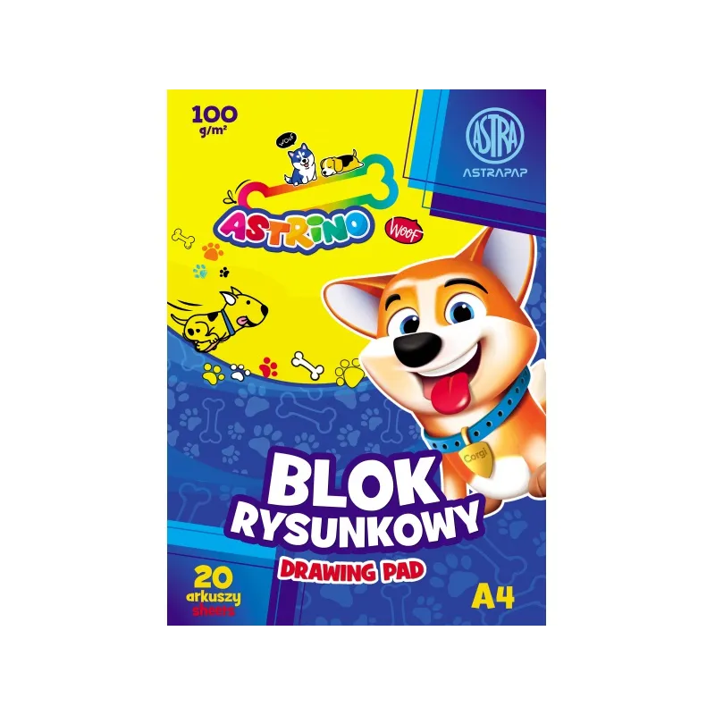 ASTRINO Náčrtník / skicár A4, 20 listov 100g/m2, mix motívov, 106021011