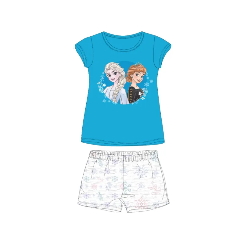Dievčenské bavlnené pyžamo krátke DISNEY FROZEN / modré - 5 roky (110cm)