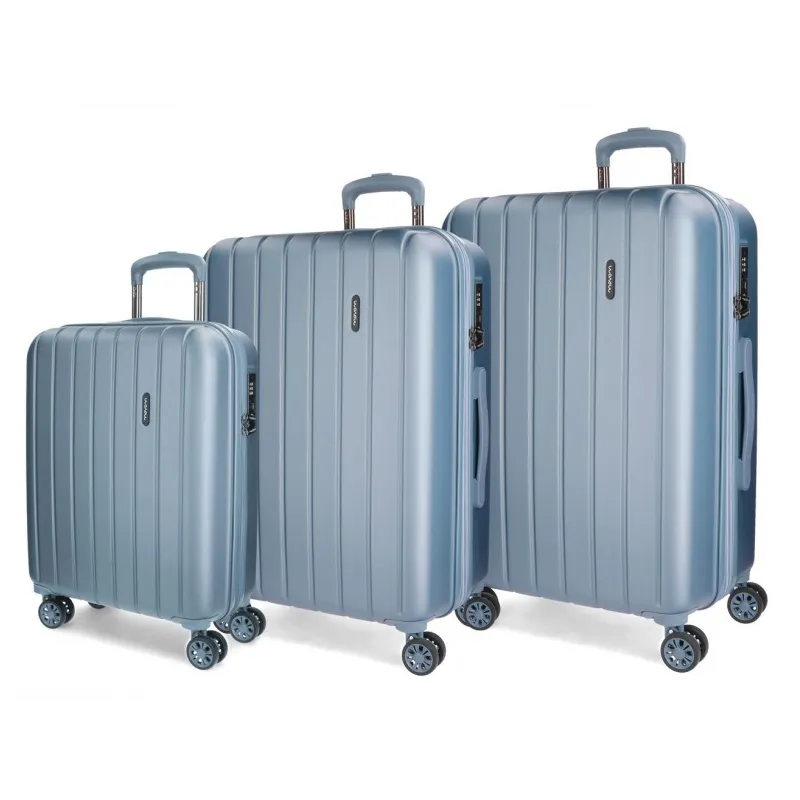 MOVOM Wood Silver, Sada luxusných ABS cestovných kufrov, 75cm/65cm/55cm, 5319463