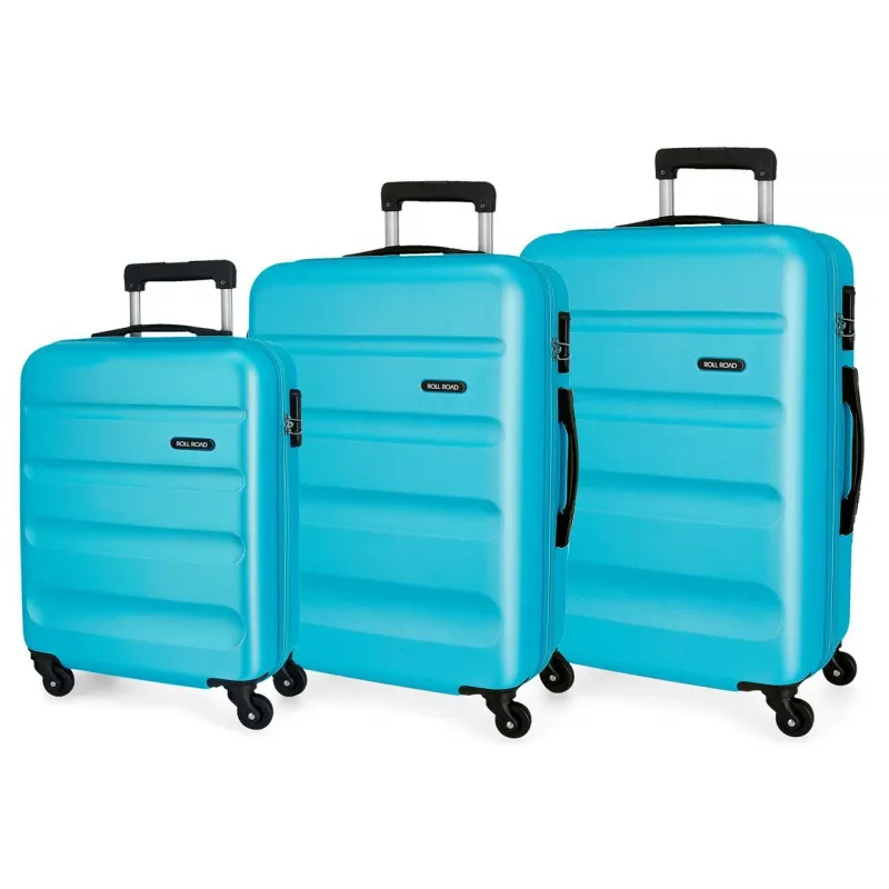 Sada ABS cestovných kufrov ROLL ROAD FLEX Azul Claro, 55-65-75cm, 584946A