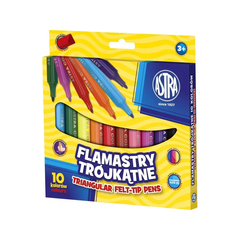 ASTRA Farebné trojhranné fixky JUMBO sada 10ks, 314114001