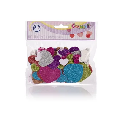 CREATIVO Glitrové nálepky SRDÍČKA, mix velikostí, 335117009 CREATIVO Glitrové nálepky SRDÍČKA, mix velikostí, 335117009