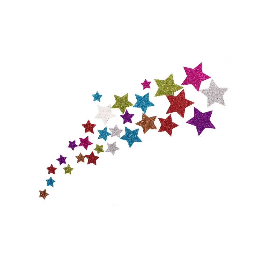 CREATIVO Glitrové nálepky HVĚZDIČKY, mix velikostí, 335117010