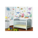 WALLTASTIC Velké samolepky na zeď BABY PODMOŘSKÝ SVĚT 93ks