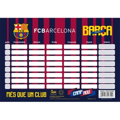 Rozvrh hodin / Timetable FC BARCELONA, FC-202, 708018003
