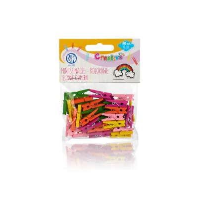 CREATIVO Dřevěné mini kolíčky, 2,5cm, barevné, 50ks, 335119026