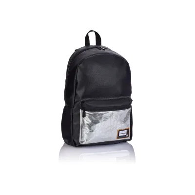 Stylový koženkový batoh HEAD Black Silver, HD-353, 502019086