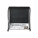 Luxusné koženkové vrecúško / taška na chrbát HEAD Black Silver, HD-354, 507019018