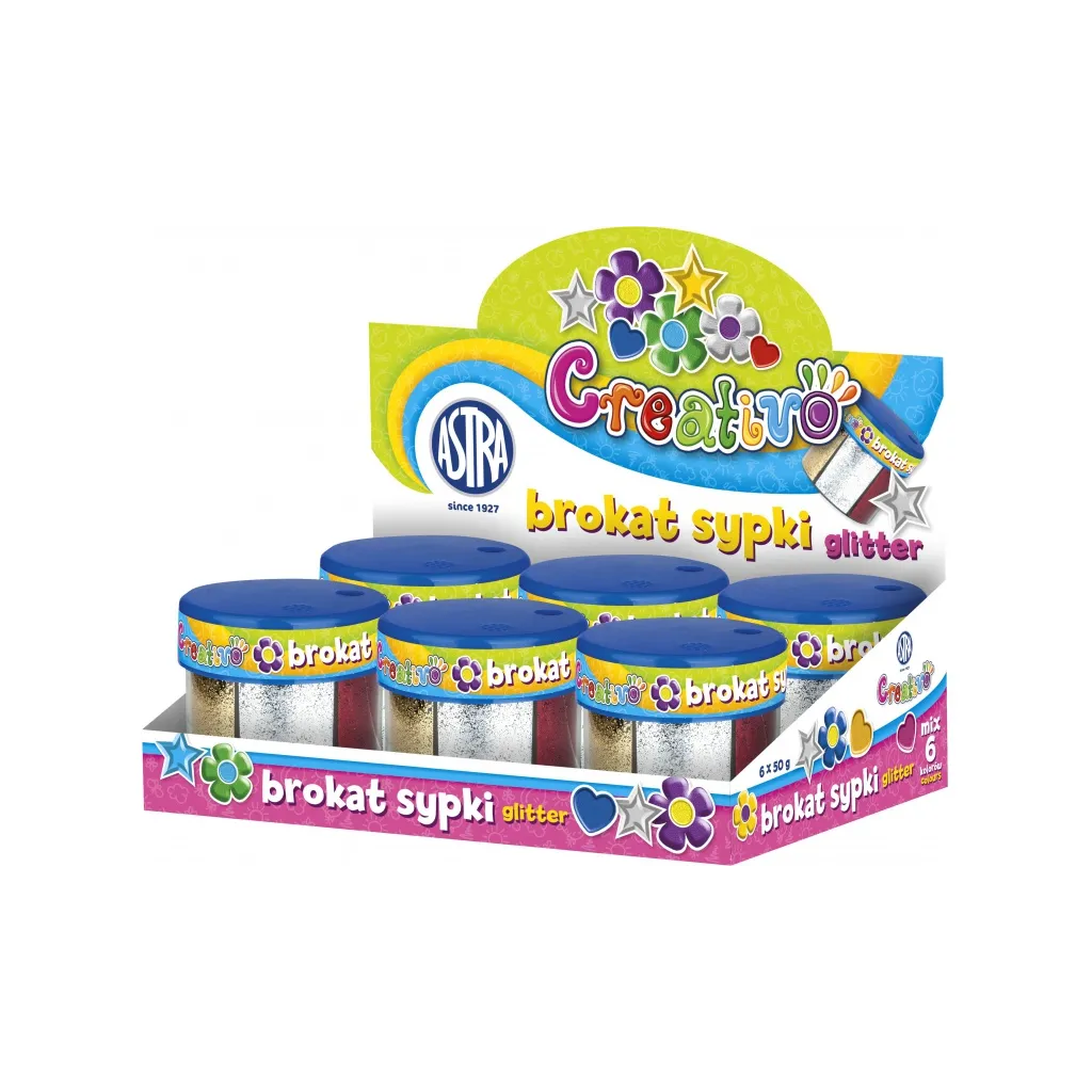 CREATIVO Sypké trblietky 6 farieb BASIC 50g, 335114001