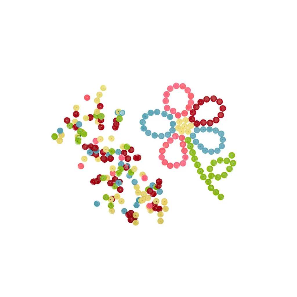 CREATIVO Dekorační flitry KROUŽKY Neon 100g, 335116003