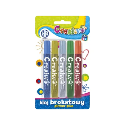 CREATIVO Glitrové lepidlo s trblietkami, 5x10,5ml, 332112001