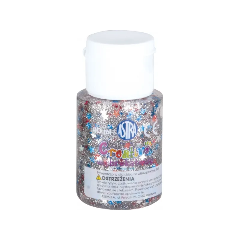 CREATIVO Glitrové lepidlo s konfetami 40ml, mix barev, 332114002 CREATIVO Glitrové lepidlo s konfetami 40ml, mix barev, 332114002