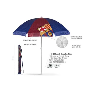 PERLETTI Detský plážový slnečník s UV ochranou FC BARCELONA PERLETTI Detský plážový slnečník s UV ochranou FC BARCELONA