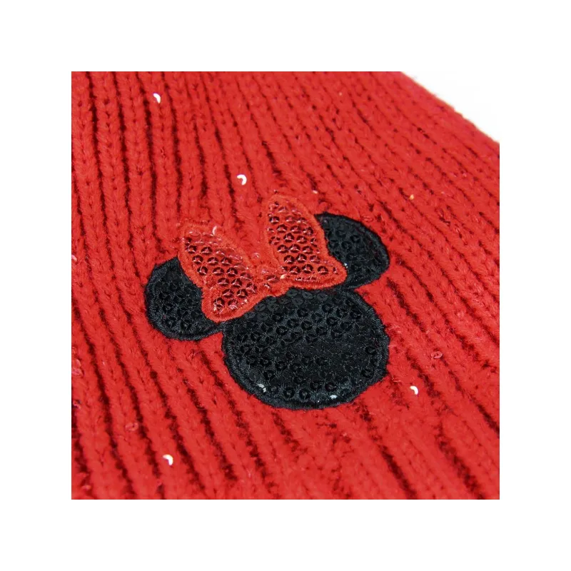Dětská zimní čepice s aplikacemi MINNIE MOUSE Red Premium ,2200004283 Dětská zimní čepice s aplikacemi MINNIE MOUSE Red Premium ,2200004283