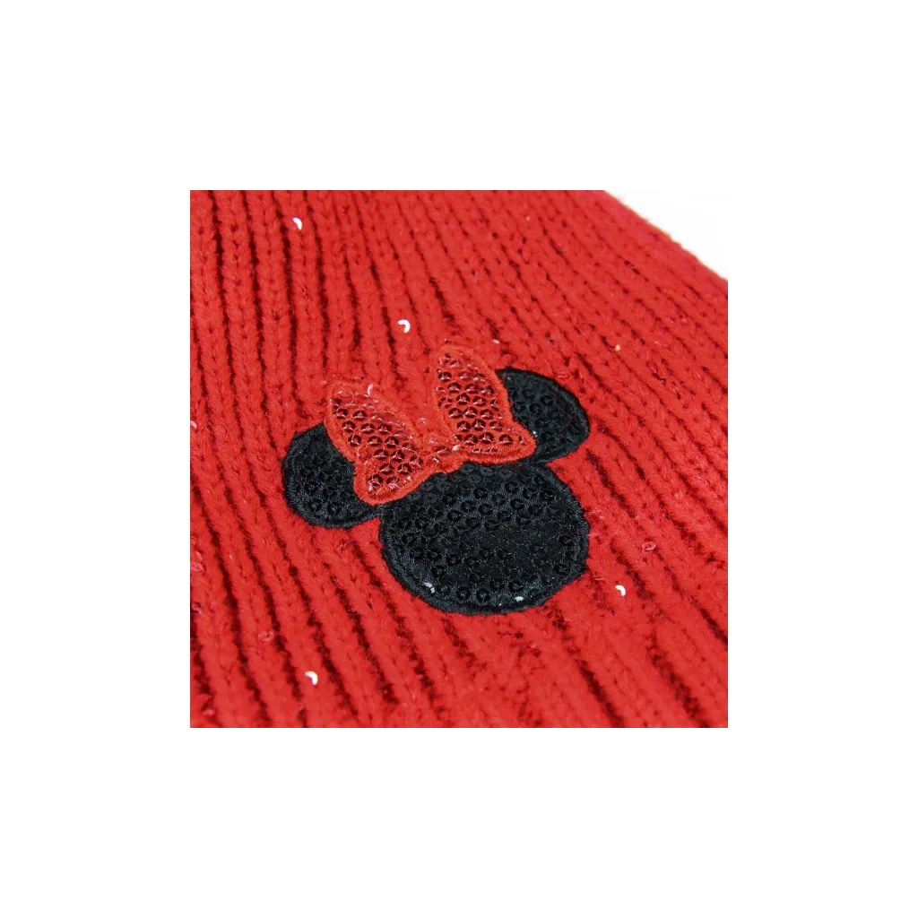 Dětská zimní čepice s aplikacemi MINNIE MOUSE Red Premium ,2200004283