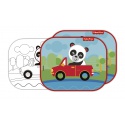 FISHER-PRICE Slnečná clona pre deti do auta + omaľovánka PANDA, FP10169