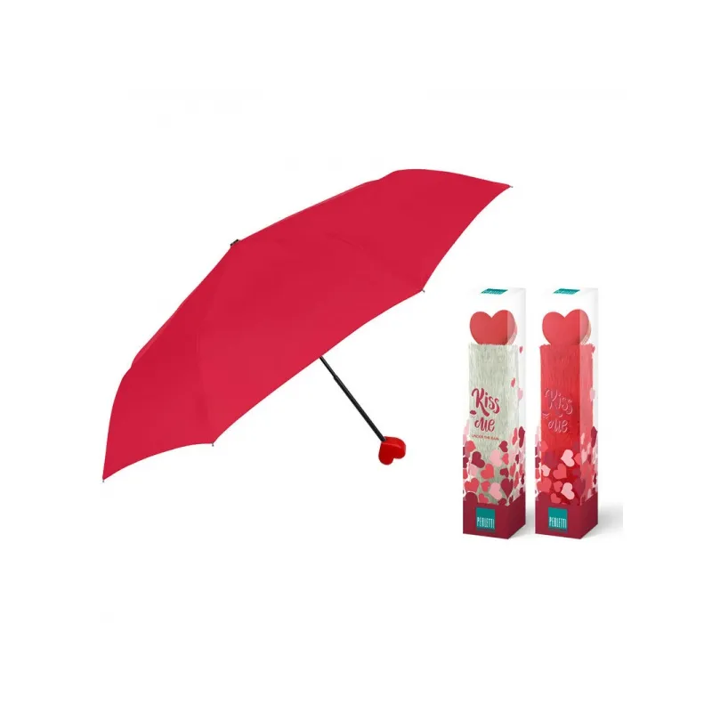 PERLETTI® Dámsky skladací dáždnik VALENTIN / červený obal, 26099
