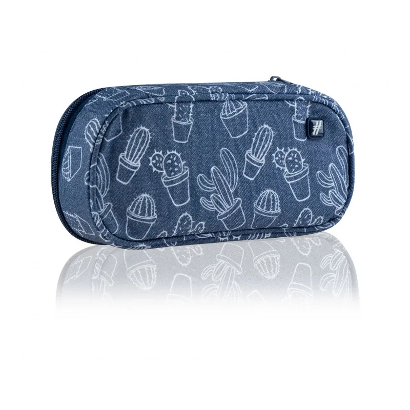 HASH Jednokomorový peračník / puzdro Jeans Cactus, HS-234, 505020047 HASH Jednokomorový peračník / puzdro Jeans Cactus, HS-234, 505020047