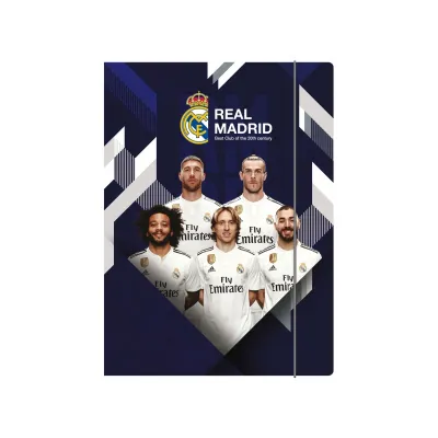 Odkládací mapa se 3 klopami a gumičkou, A4, REAL MADRID CF, mix motivů, 108019005 Odkládací mapa se 3 klopami a gumičkou, A4, REAL MADRID CF, mix motivů, 108019005