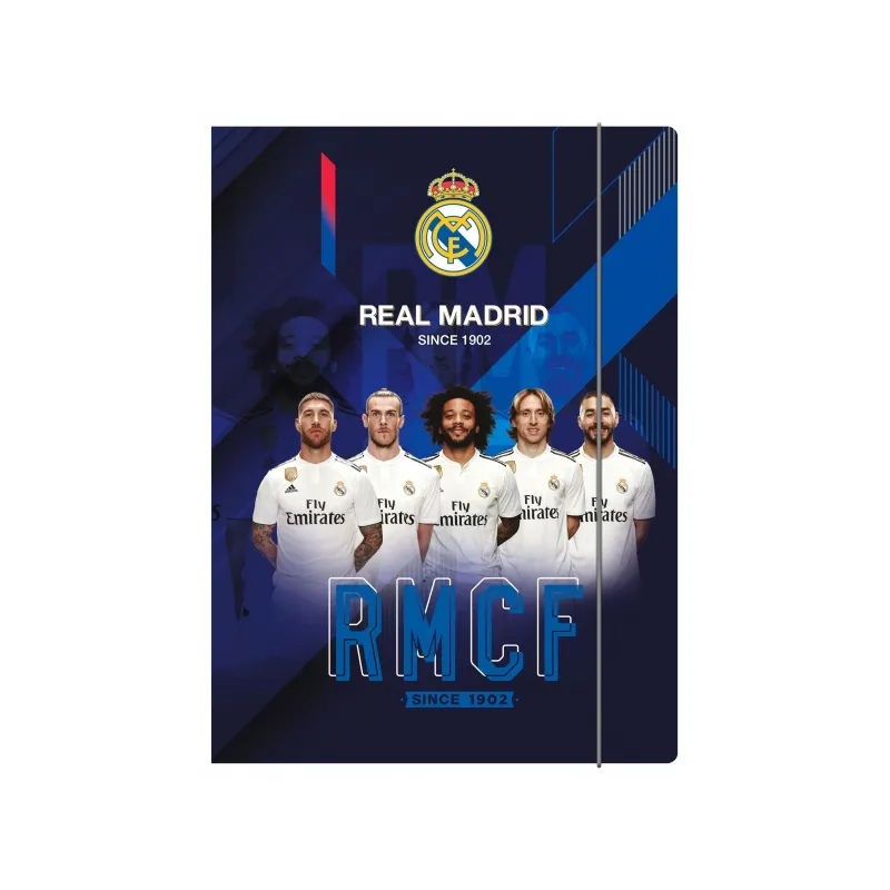 Odkládací mapa se 3 klopami a gumičkou, A4, REAL MADRID CF, mix motivů, 108019005 Odkládací mapa se 3 klopami a gumičkou, A4, REAL MADRID CF, mix motivů, 108019005