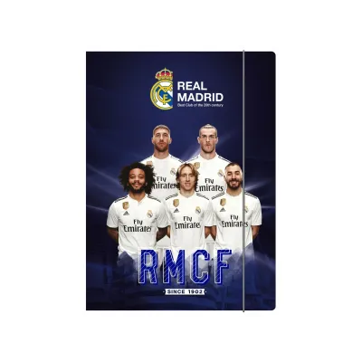 Odkládací mapa se 3 klopami a gumičkou, A4, REAL MADRID CF, mix motivů, 108019005 Odkládací mapa se 3 klopami a gumičkou, A4, REAL MADRID CF, mix motivů, 108019005
