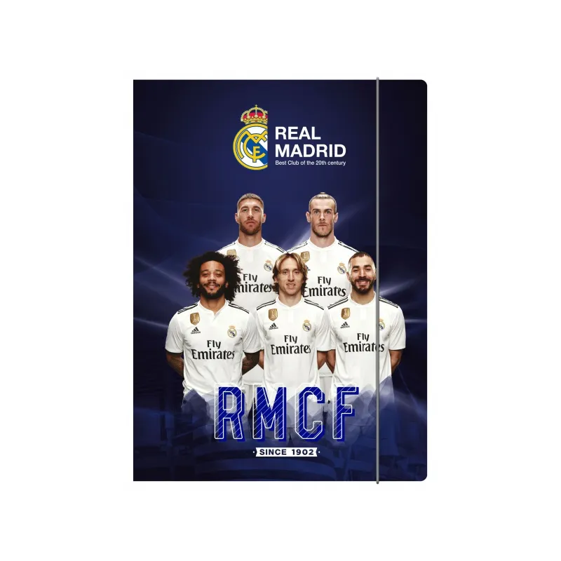 Odkládací mapa se 3 klopami a gumičkou, A4, REAL MADRID CF, mix motivů, 108019005 Odkládací mapa se 3 klopami a gumičkou, A4, REAL MADRID CF, mix motivů, 108019005