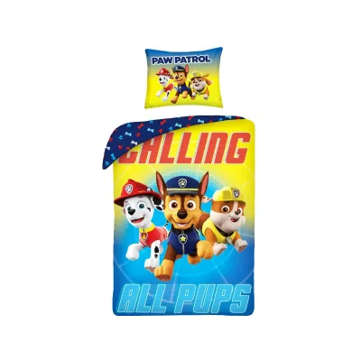 HALANTEX Oboustranné bavlněné povlečení PAW PATROL Calling, 140/200+70/90, P-382BL