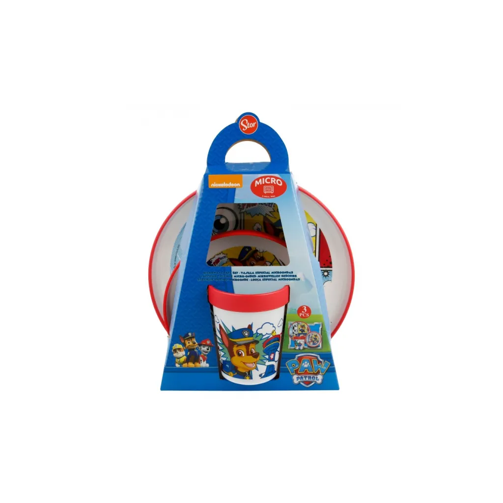 Detský plastový riad Paw Patrol Premium (tanier, miska, pohár), 18981