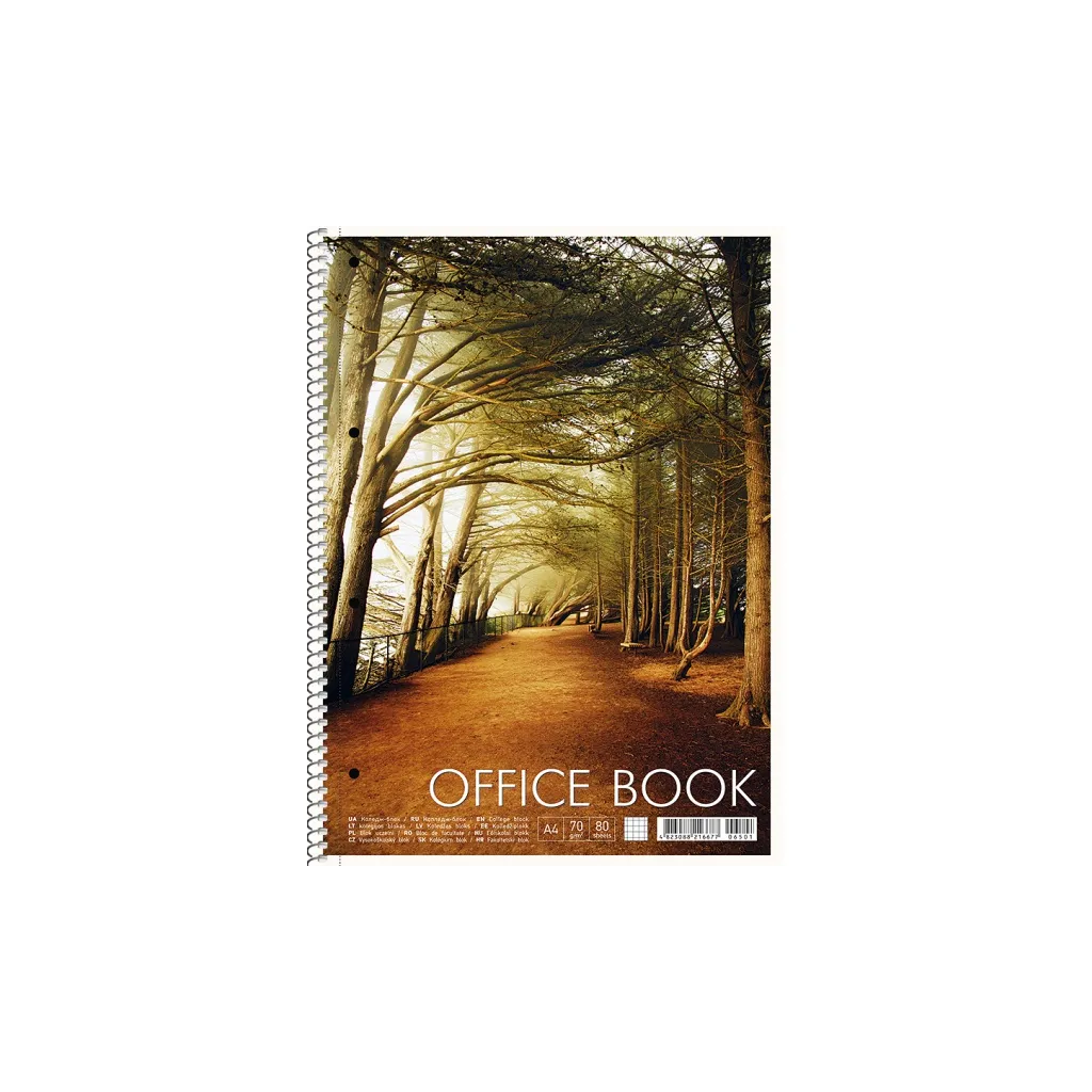 SHKOLYARYK Dizajnový blok so špirálou A4+, 80 listov, štvorčekový, mix motívov, 104020028