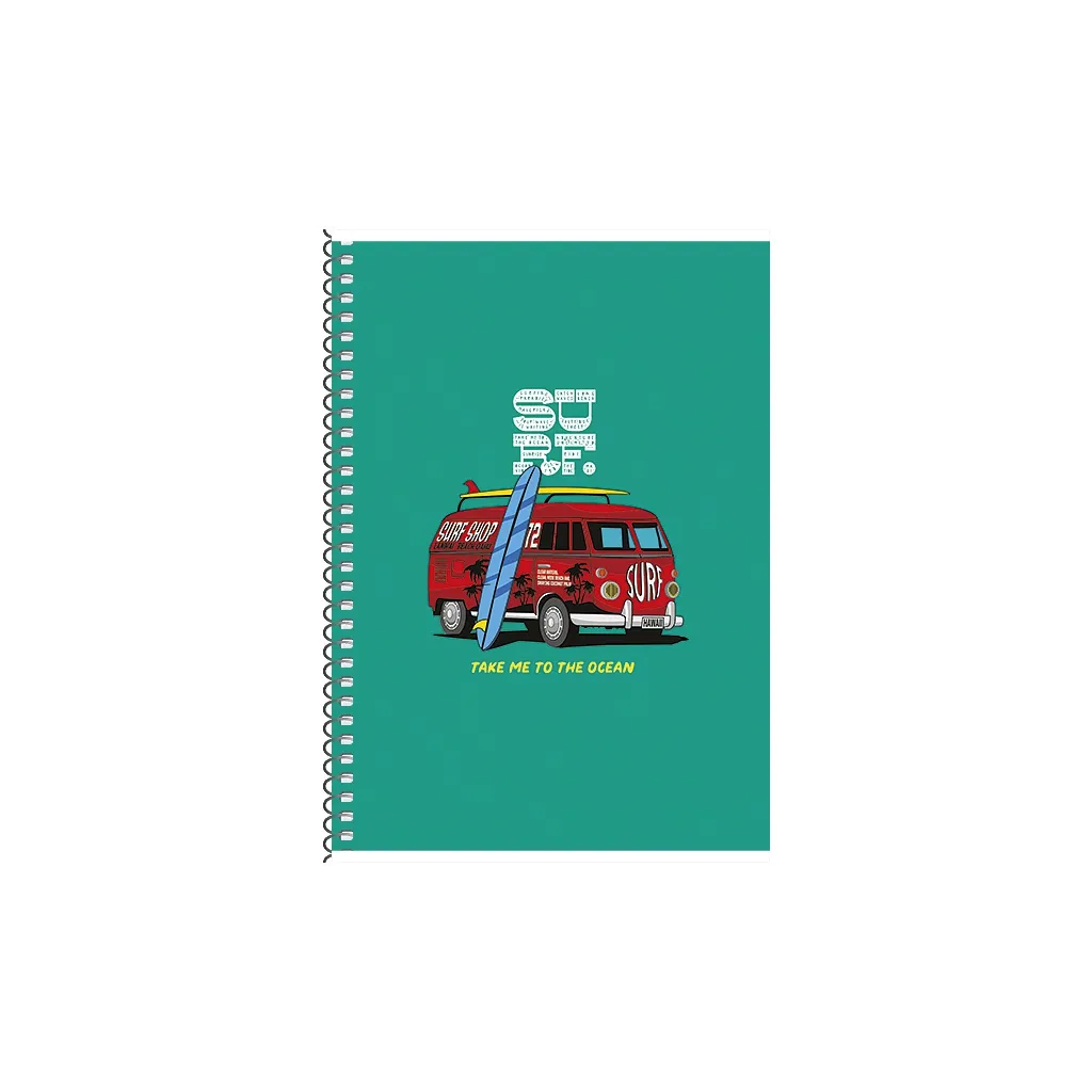 SHKOLYARYK Designový blok se spirálou A5, 80 listů, čtverečkovaný, mix motivů, 104020025