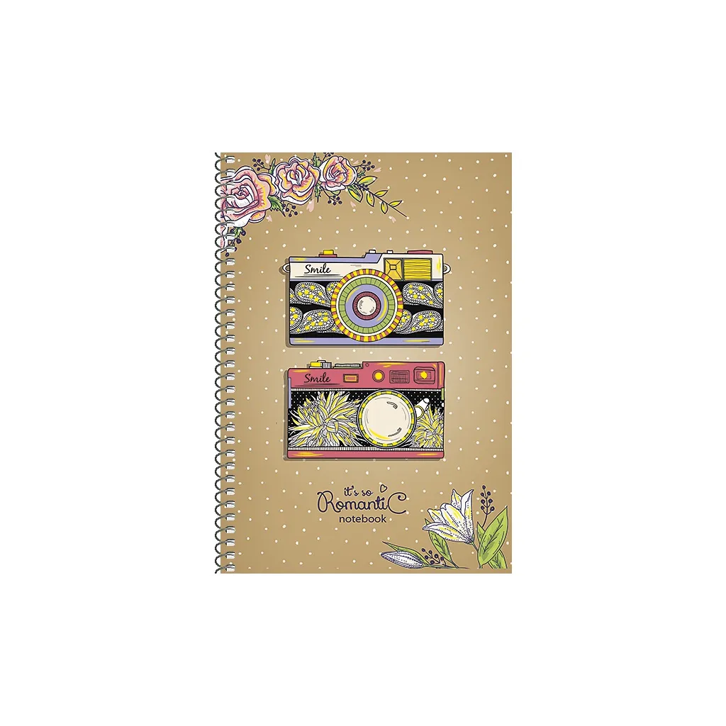 SHKOLYARYK Dizajnový blok so špirálou A5, 96 listov, štvorčekový, mix motívov, 107020007