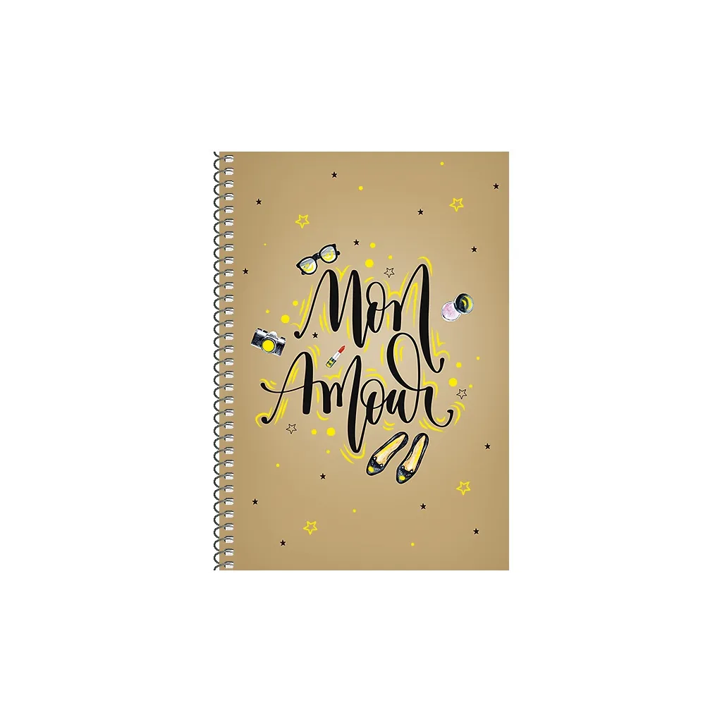 SHKOLYARYK Designový blok se spirálou B6, 120 listů, čtverečkovaný, mix motivů, 107020020