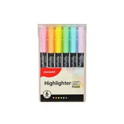 MONAMI Sada pastelových zvýrazňovačů 601, 1-4mm, klínový hrot, 6ks, 20632395060 MONAMI Sada pastelových zvýrazňovačů 601, 1-4mm, klínový hrot, 6ks, 20632395060