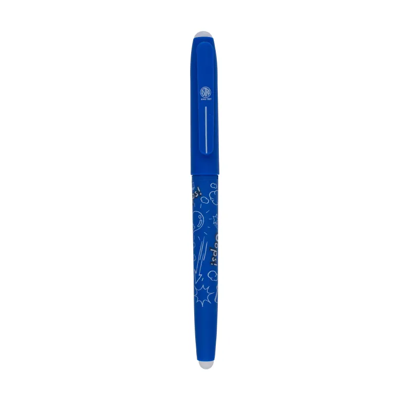 ASTRA OOPS! Gumovateľné pero 0,6mm, modré, dve gumy, stojan, 201319001