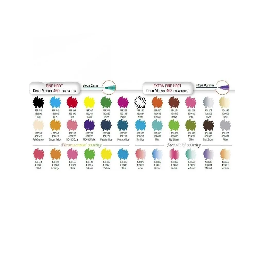 MONAMI® Deco Marker 460, 2mm, sada VIVID, 6ks, 20800015020