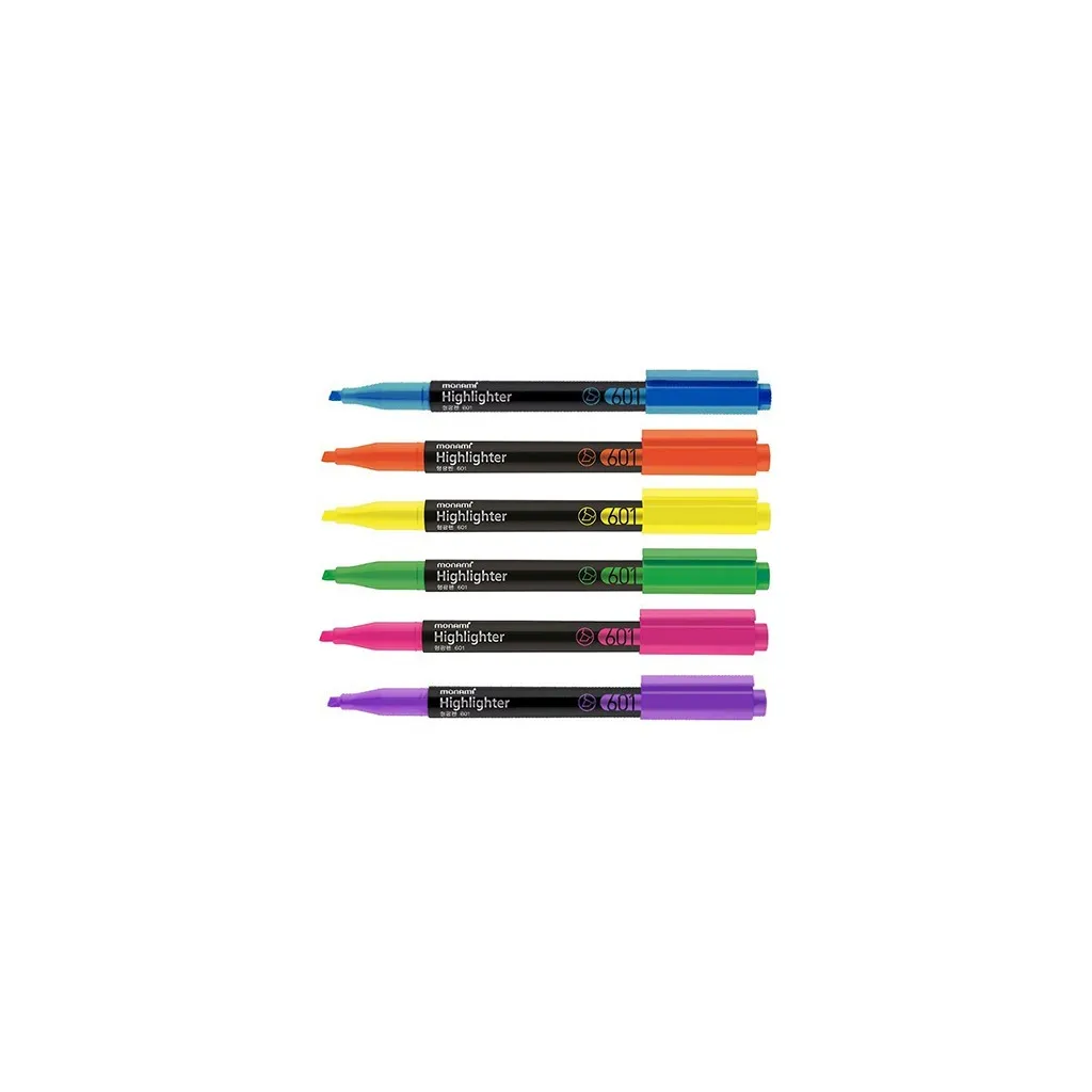 MONAMI Sada zvýrazňovačů 601, 1-4mm, klínový hrot, 6ks, 20600675690