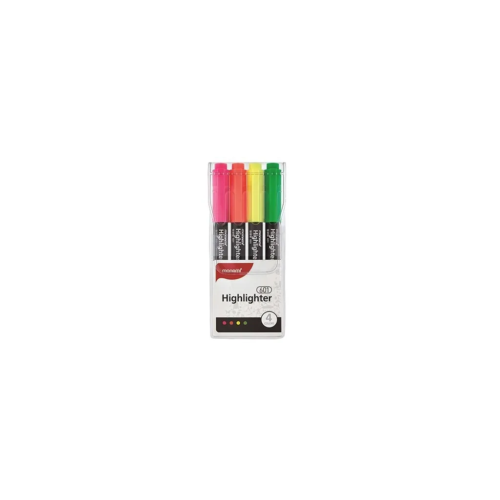 MONAMI® Sada zvýrazňovačov 601, 1-4mm, klinový hrot, 4ks, 20600675700
