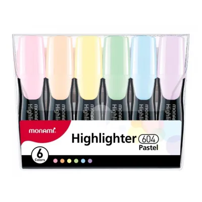 MONAMI Sada pastelových zvýrazňovačů 604, 1-6mm, klínový hrot, 6ks, 20632495060 MONAMI Sada pastelových zvýrazňovačů 604, 1-6mm, klínový hrot, 6ks, 20632495060