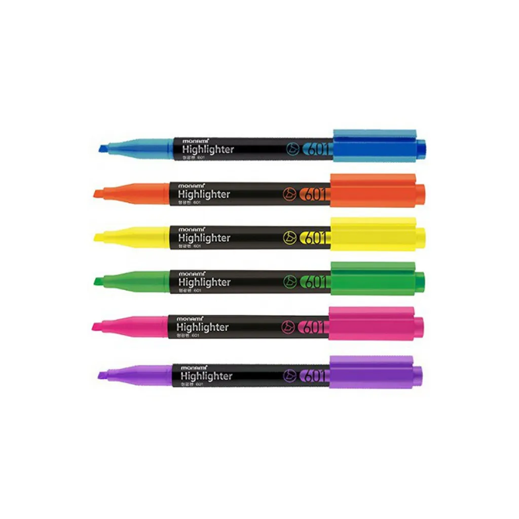 MONAMI Sada zvýrazňovačů 601, 1-4mm, klínový hrot, 6ks, 20600675690