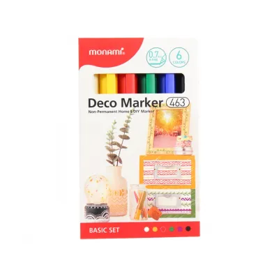 MONAMI Deco Marker 463, 0,7mm, sada BASIC SET, 6ks, 20800015070 MONAMI Deco Marker 463, 0,7mm, sada BASIC SET, 6ks, 20800015070
