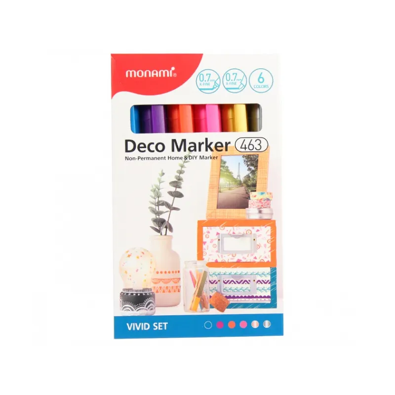 Sada akrylových popisovačov Monami Deco Marker 463 - sada VIVID SET, 6ks Sada akrylových popisovačov Monami Deco Marker 463 - sada VIVID SET, 6ks