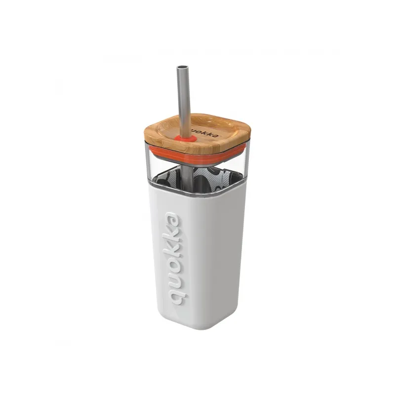 QUOKKA LIQUID-CUBE Sklenený pohár so silikónovým povrchom GRAFFITI, 540ml, 40053