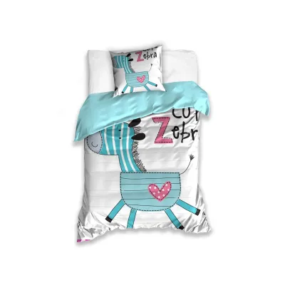 CARBOTEX KIDS Oboustranné bavlněné povlečení ZEBRA, 140/200 +70/90, KIDS181019