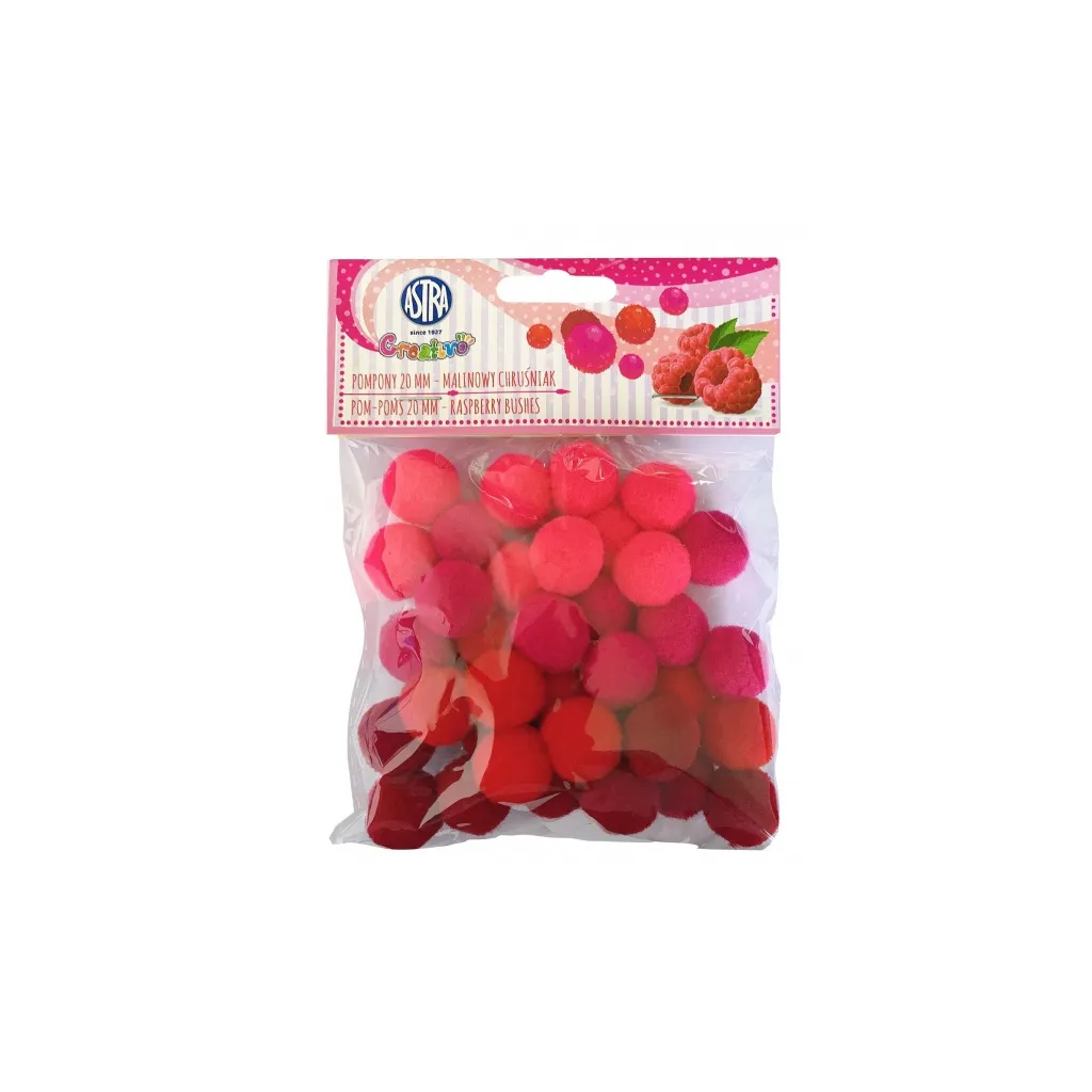 Plyšové pompony Creativo RASPBERRY BUSHES 20 mm (36 ks)