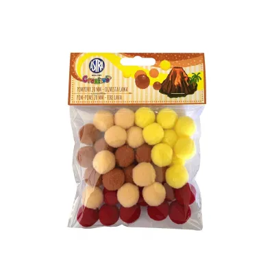 CREATIVO Plyšové POMPOM kuličky FIRE LAVA, 20mm, 335121023