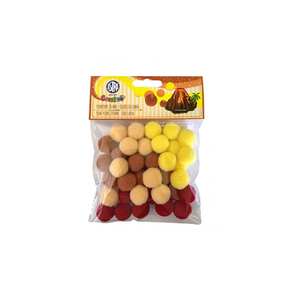 CREATIVO Plyšové POMPOM kuličky FIRE LAVA, 20mm, 335121023
