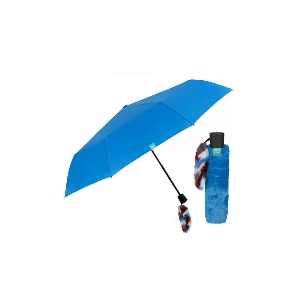 PERLETTI Skládací deštník s ozdobou LOVE/modrá, 26169