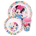 Detský plastový riad MINNIE MOUSE tanier, miska, pohár, MICRO, 51149