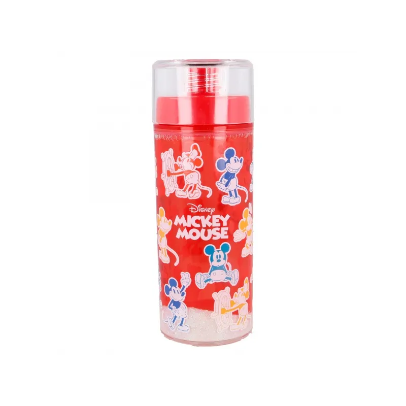 Plastová láhev s dvojitým pláštěm se třpytkami MICKEY MOUSE, 370ml, 60121