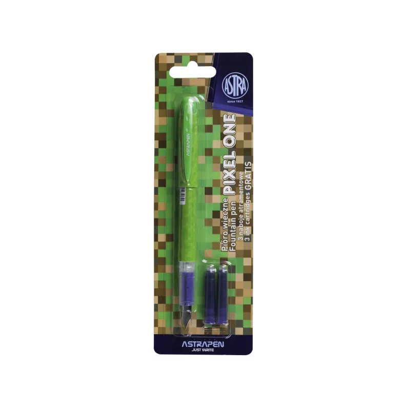 Plnicí inkoustové pero MINECRAFT + 3ks náplň, mix barev, blistr, 203120012